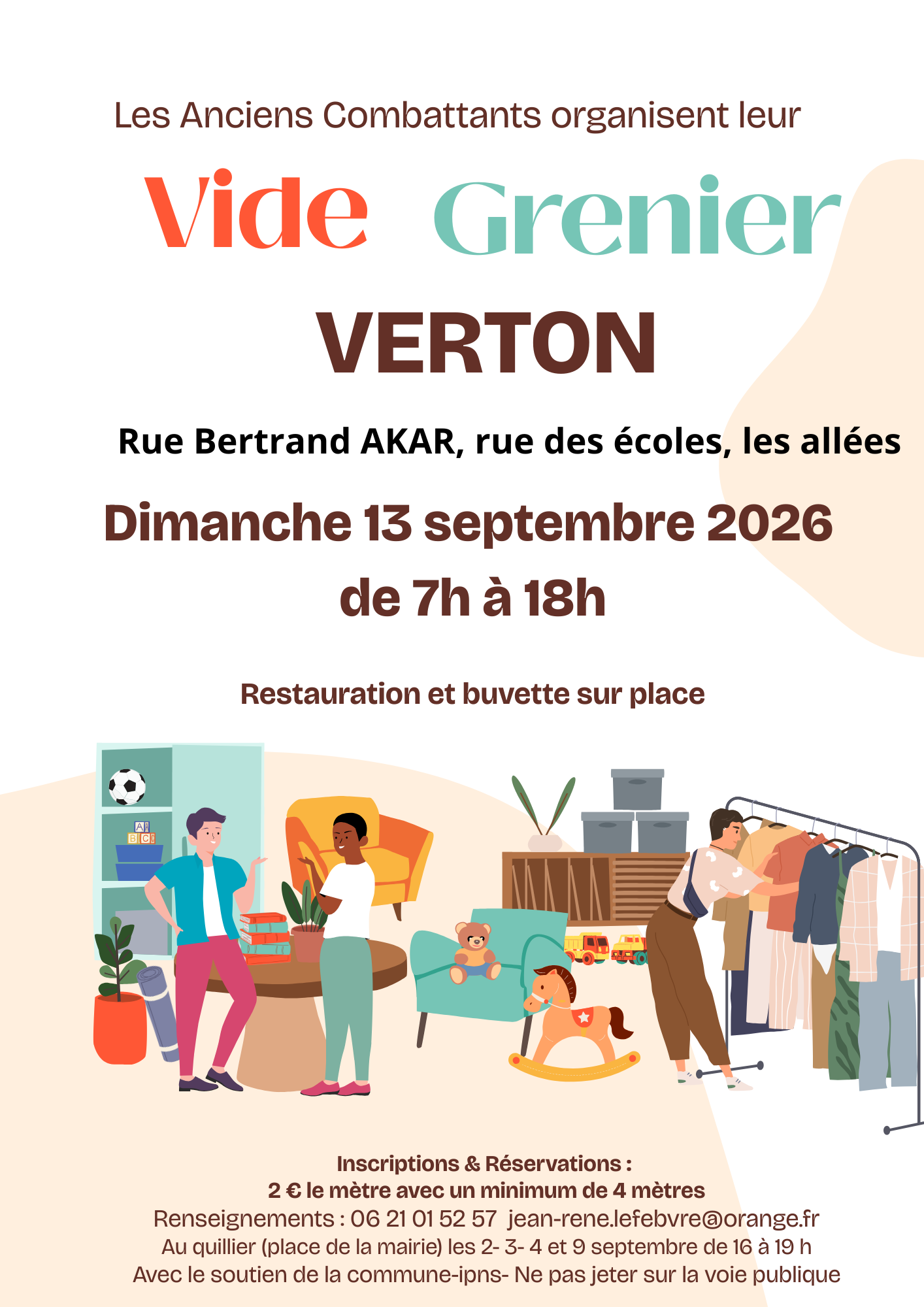 Affiche Vide Grenier Brocante Moderne Illustratif Coloré 8